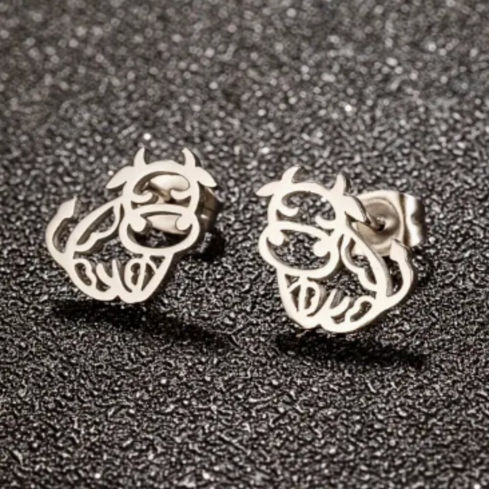 Cheerful Cow Stainless Steal Earrings